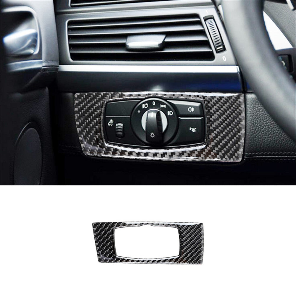 Carbon Fiber Lighting Control Cover Trim for BMW X5 E70 X6 E71 2008-13 Type A