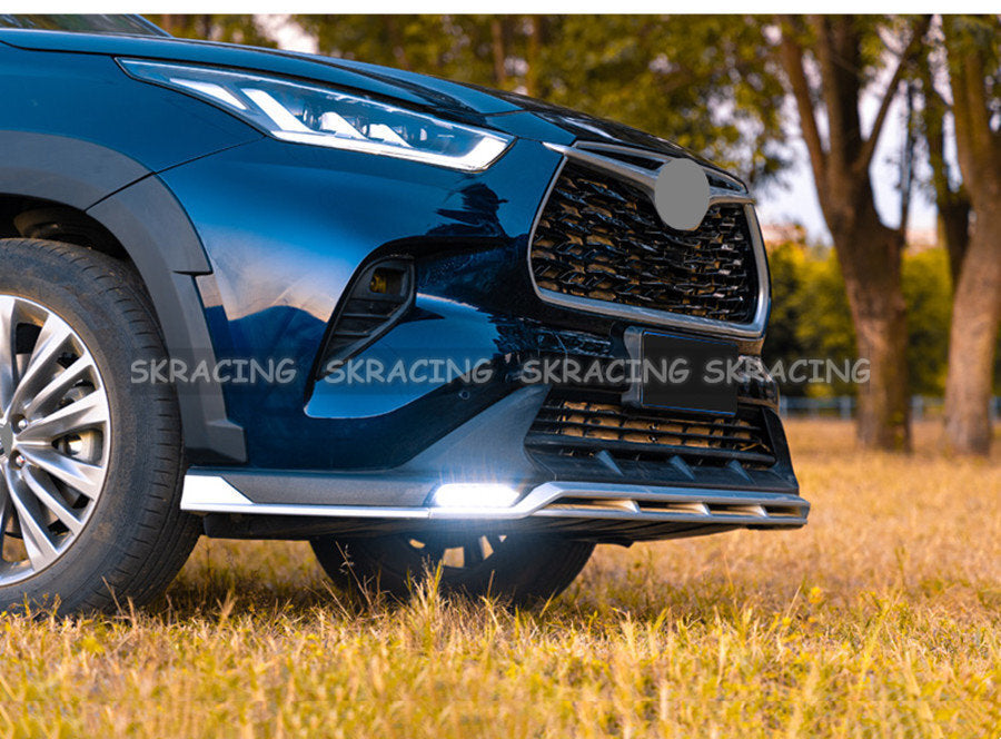 Front Bumper Lip Spoiler Grill protect w/ Llight Fits Highlander 22-23 n