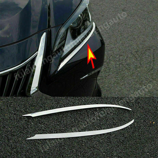 for Lexus ES350/300h 2019-2022 Stainless Front Headlight Eyebrows Eyelids Decor