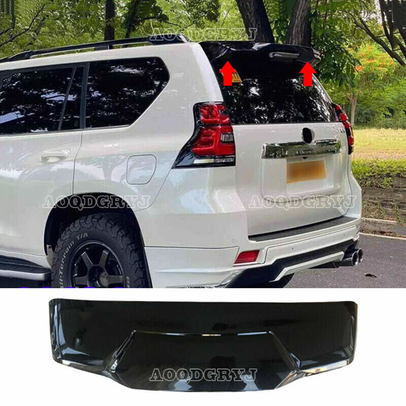 for Toyota Prado FJ150 2018-21 Black ABS Rear Tail Trunk Roof Spoiler Wing Cover