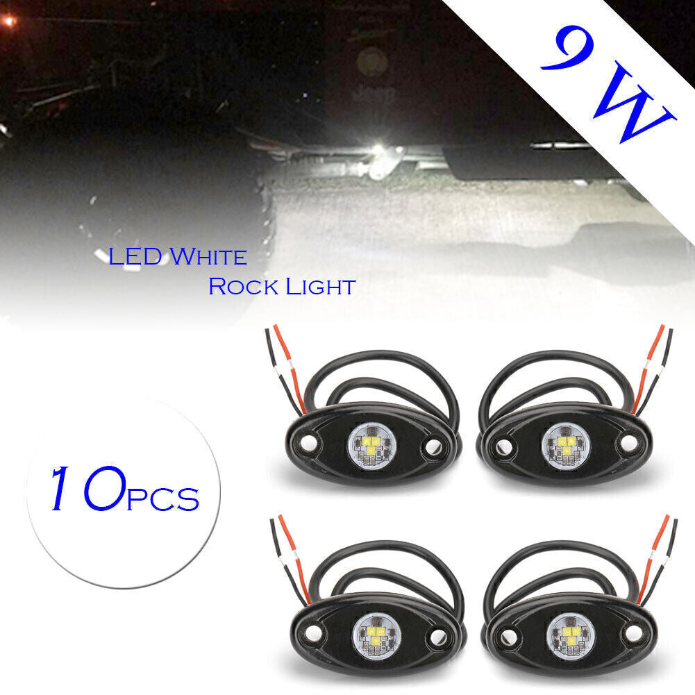 for JEEP SUV Offroad Truck Boat Under Body Lamp 9V-30V 9W White LED Rock Light
