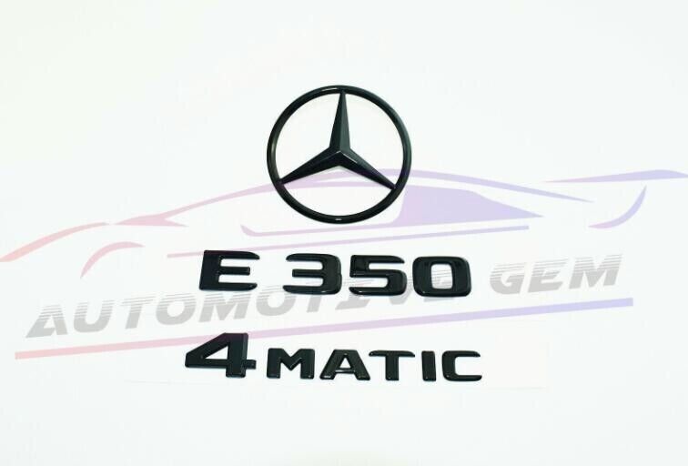 E350 4MATIC rear star badge, glossy black lettering badge for AMG for Mercedes W212