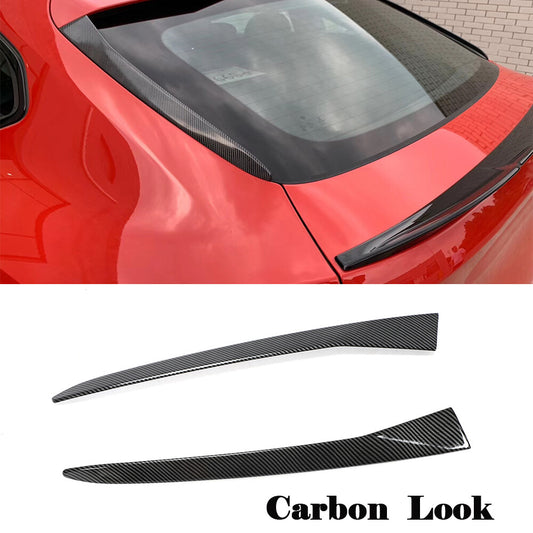 Fit for BMW X4 G02 19+ Carbon Look Rear Window Fins Side Spoiler Flaps Wing Lip