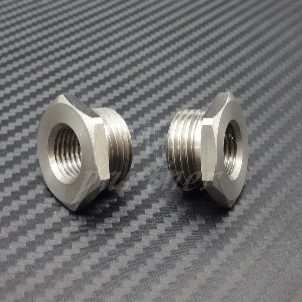 2Pcs Stainless Adapters Reduce Sensor Ports Bungs 18MM To 12MM for Harley Plug Q