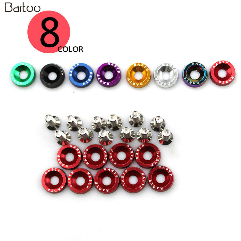 10Pcs Fender Bumper Washer Flat Head Washers M6 Bolt Aluminum