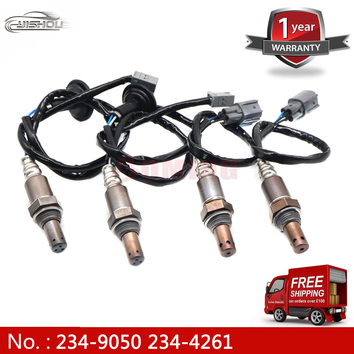 Upstream and downstream oxygen sensors 234-9050 234-4261, suitable for Toyota Tacoma 05-06, 4 pieces.