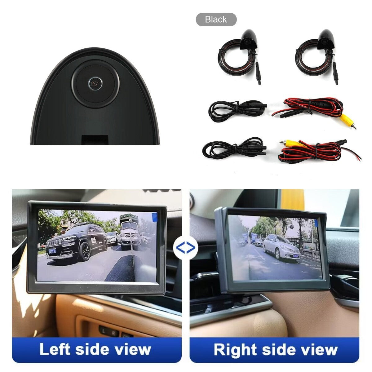 2-Pack Car Blind Spot Side Cameras (Non-Mirror Image) for n