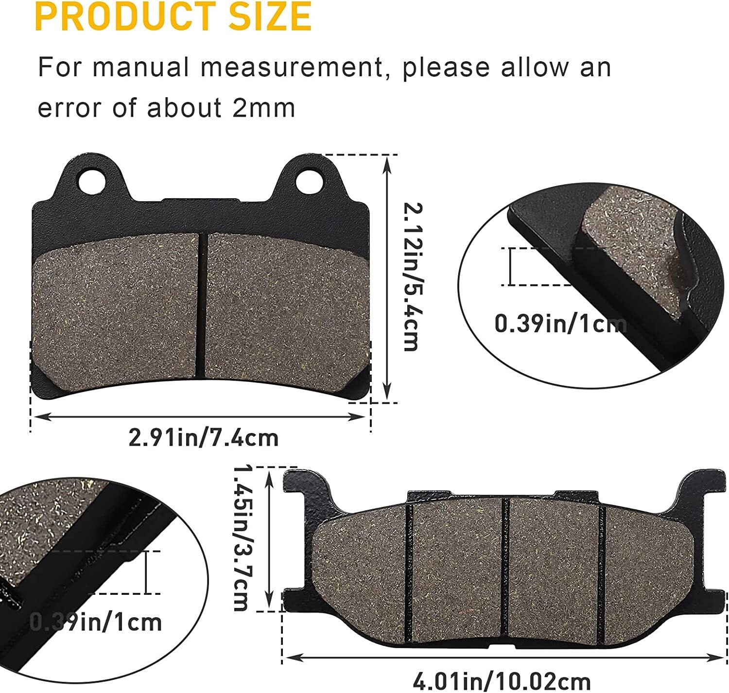 Brake Pads for Yamaha XV1600 Wildstar 1999-04 XVZ1300 Royal Star 2008-13 XV1600