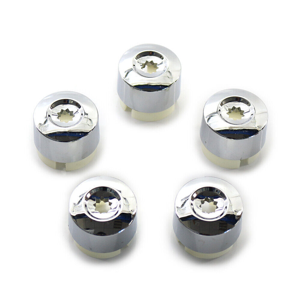 5-piece chrome alloy wheel lug bolt cap set for 2004-2017 for VW Touareg 7L 6601173A Q