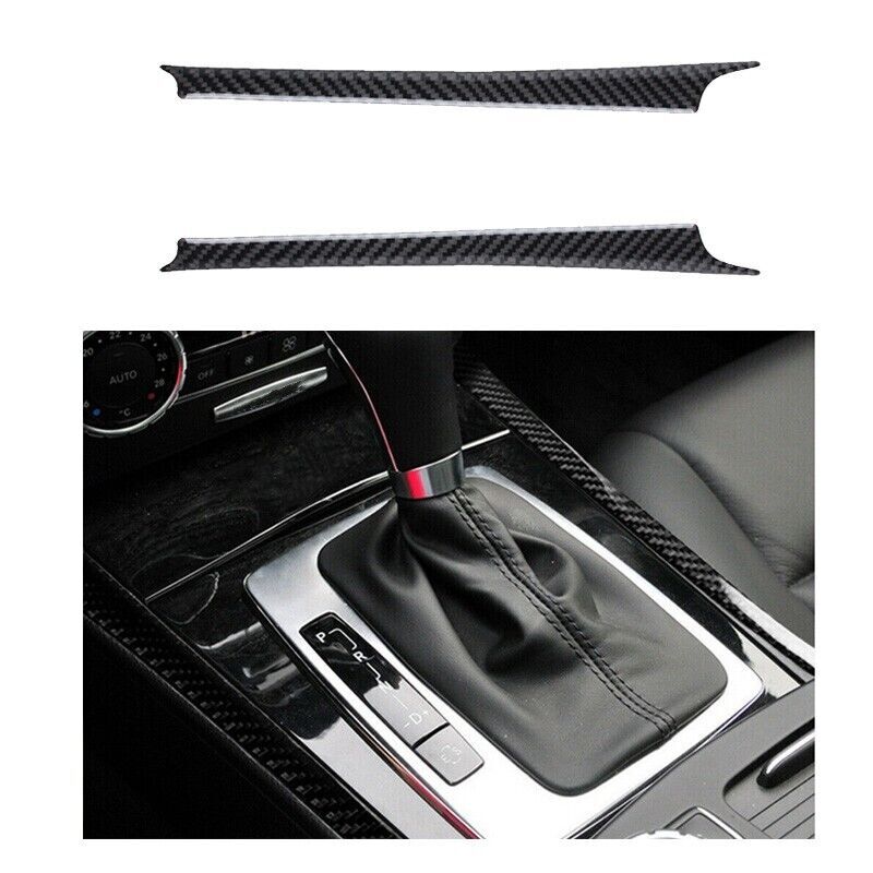 Carbon fiber car gear shift side panel cover decorative sticker for W204 (2007-13) n