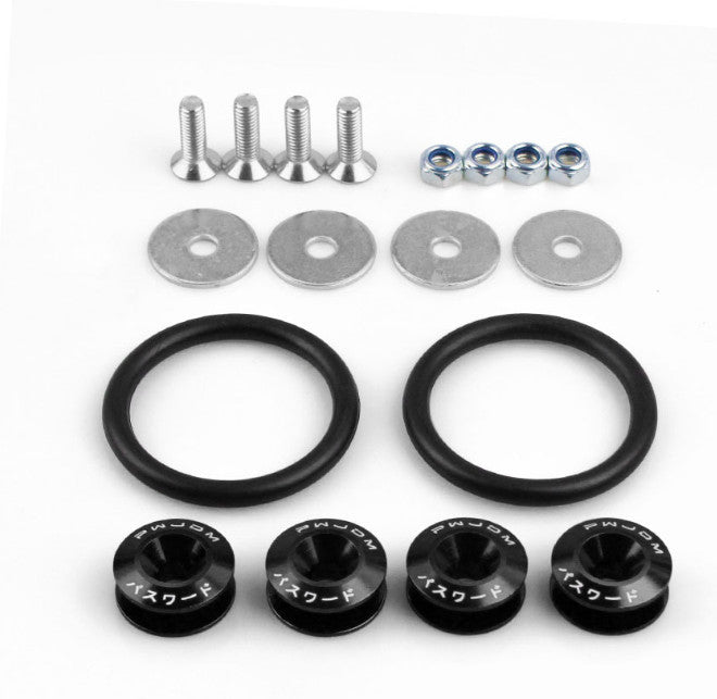 4pcs Black JDM Quick Release Fasteners For Bumpers Trunk Fender Hatch Lids Kit