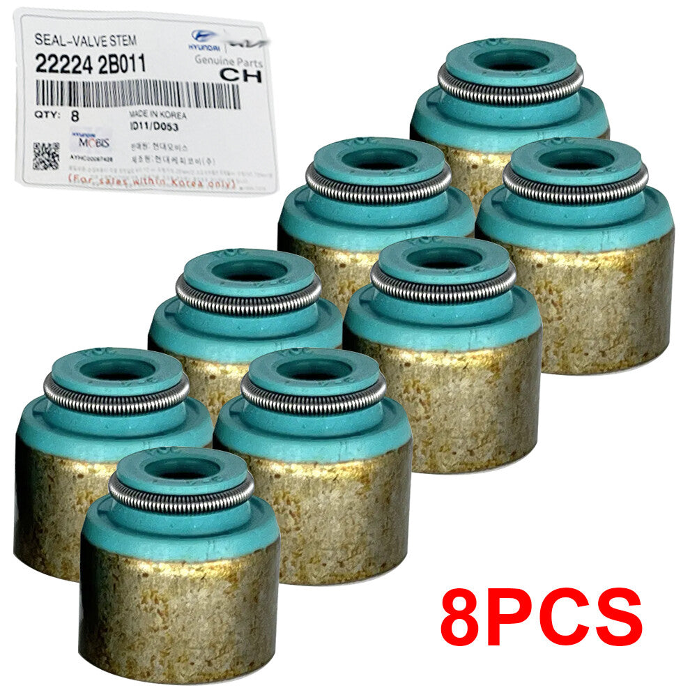 8-piece intake valve stem seal set suitable for Hyundai and for Kia 1.4L and 1.6L engines (model 222242B011-).