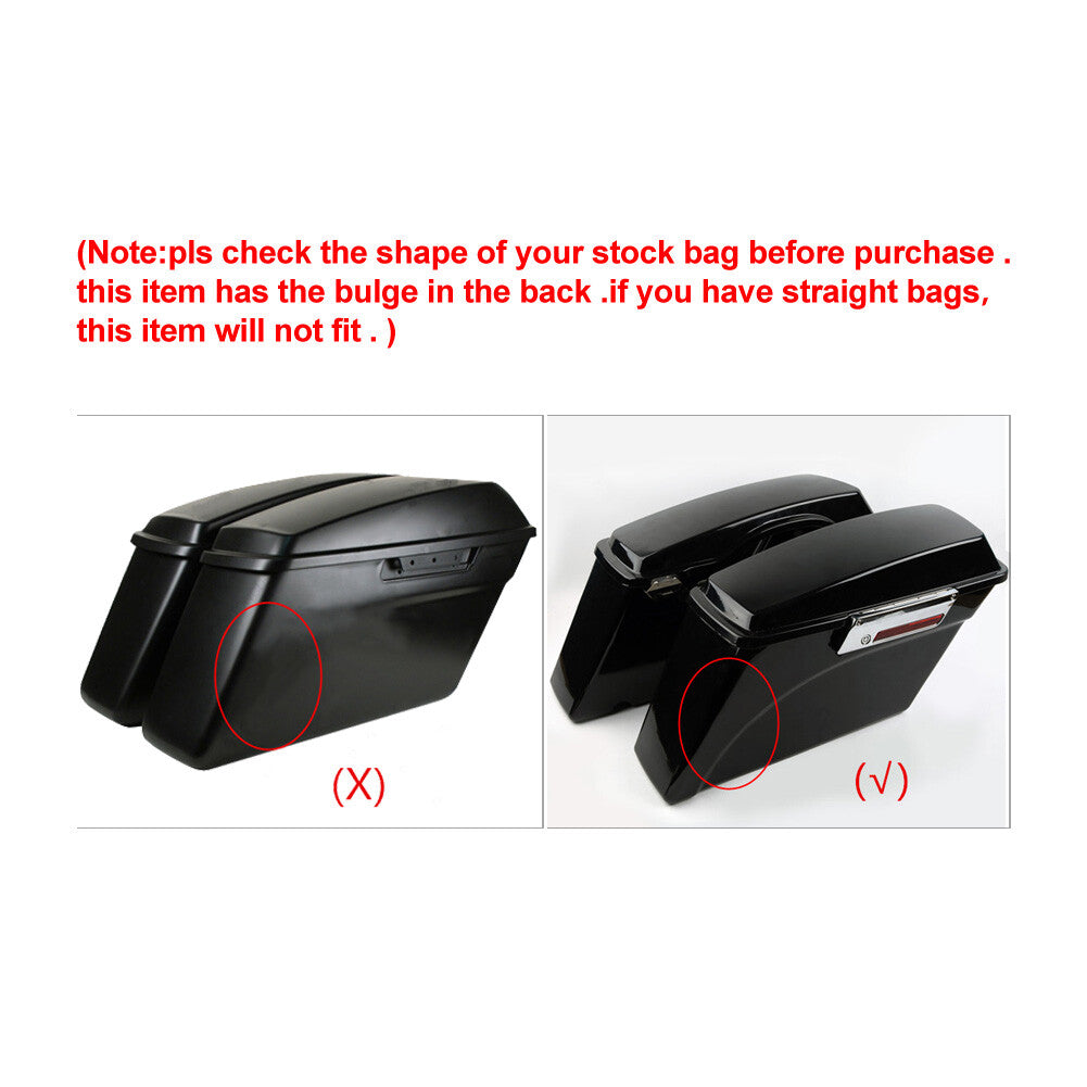 4 Hard Stretched Saddle Bag Extensions Fits for Harley Touring Road King 94-13