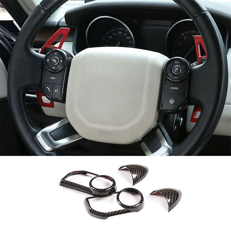 Carbon ABS Steering Wheel Switch Cover for Land Rover Discovery 5 17-18 Trim B n