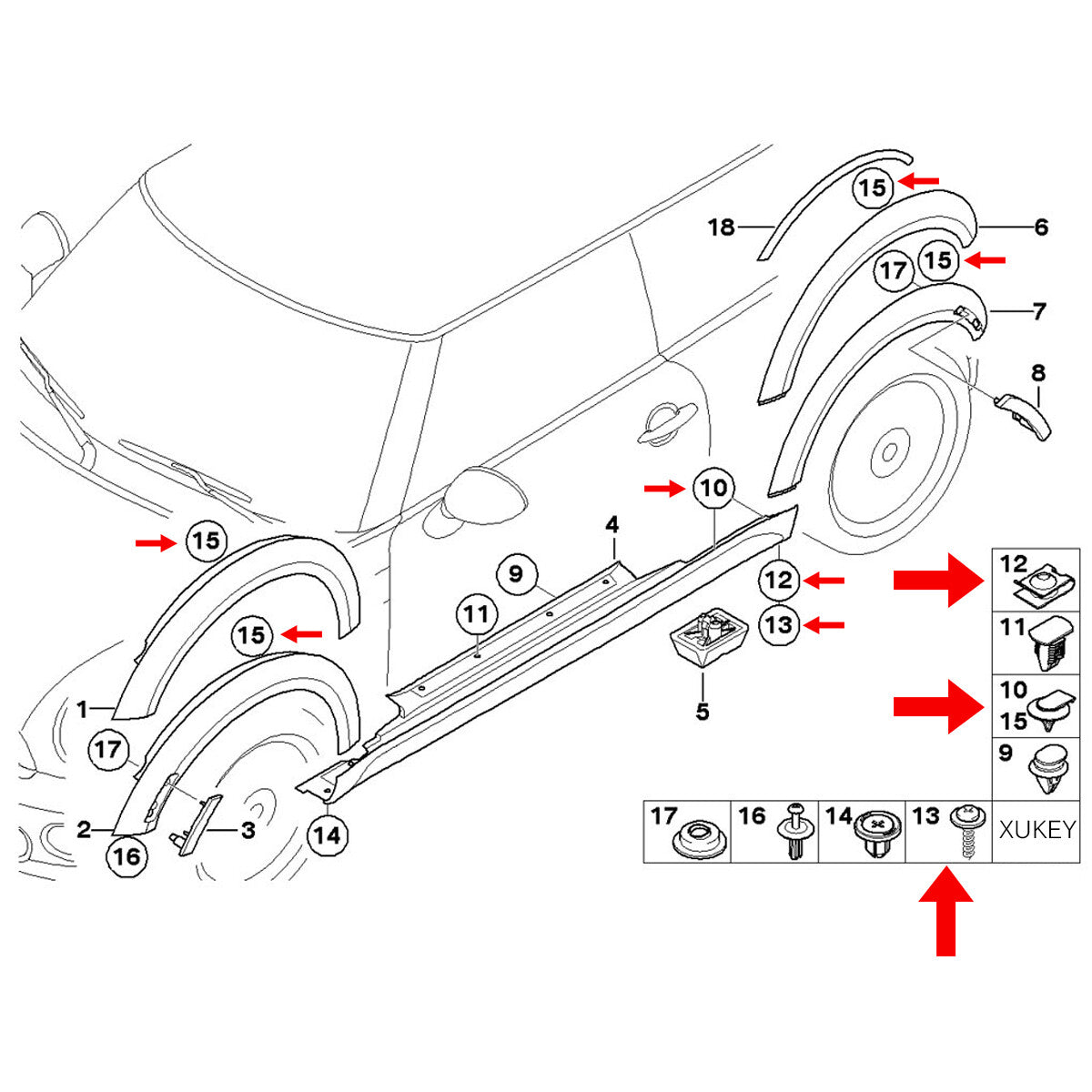 40x parts underrun protection underbody engine protection kit clip for BMW 3 Series E46