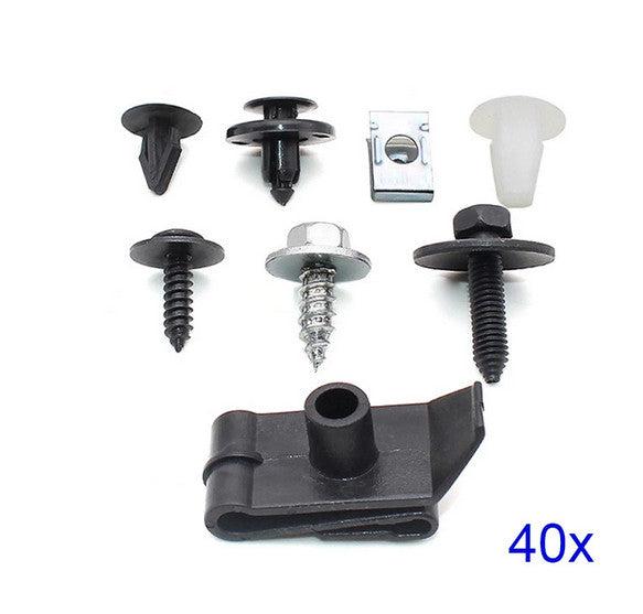 Car Engine Undertray Cover Fastener Clips Screws Kit Fender Shield Splash Guard
