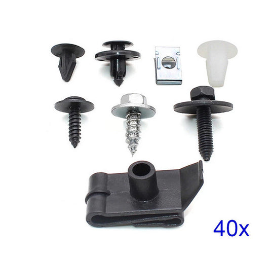 Car Engine Undertray Cover Fastener Clips Screws Kit Fender Shield Splash Guard