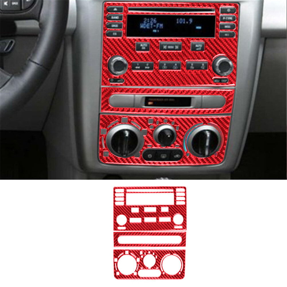 5Pcs Red Carbon Fiber Manual Climate Control Cover Trim for Chrysler 300 2005-07 v