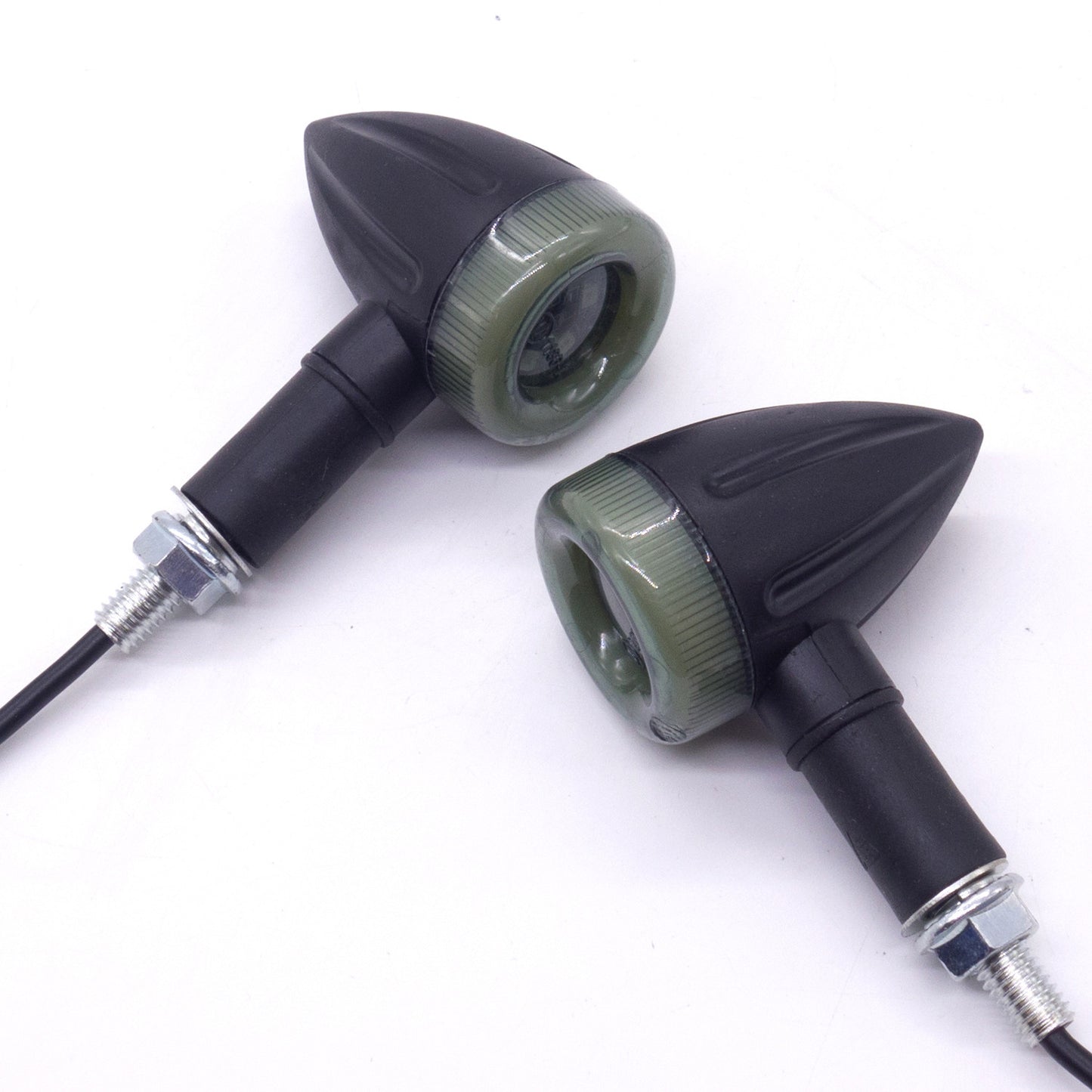 Black Motorcycle Plastic LED Amber Lamp Turn Signal Rear Brake lights Indicators Q
