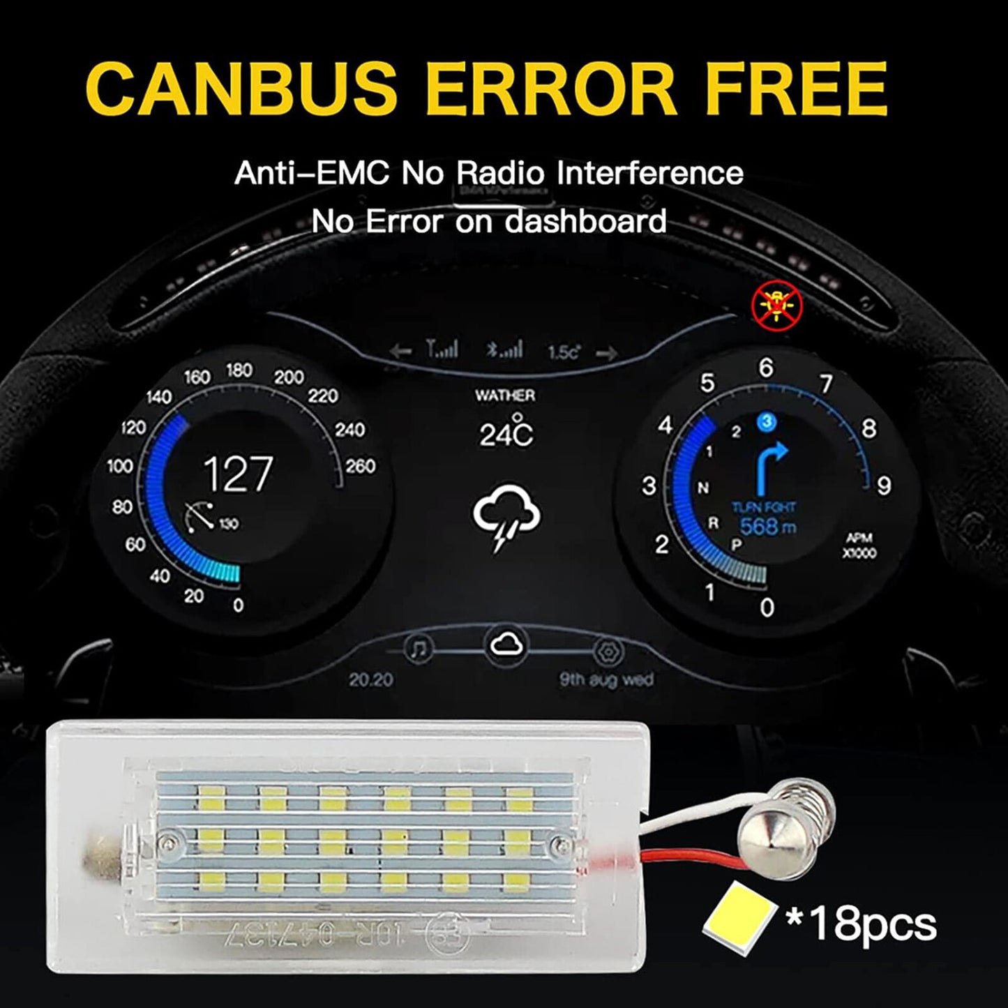 18 Led for BMW X5 E53 1999-2006 X3 E83 License Plate Light Fits 2003 -2010 Q