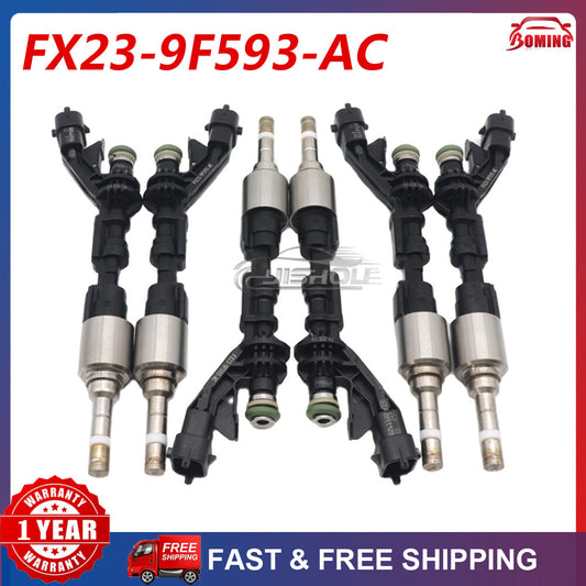 6x Fuel Injectors for Jaguar for F-Type XJ XF 3.0L V6 2013-2015 FX23-9F593-AC