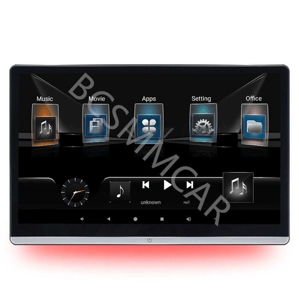 14in Touch-Screen Car Video Player Headrest Monitor TV,FHD,HDMI,USB,BT Rotatable n