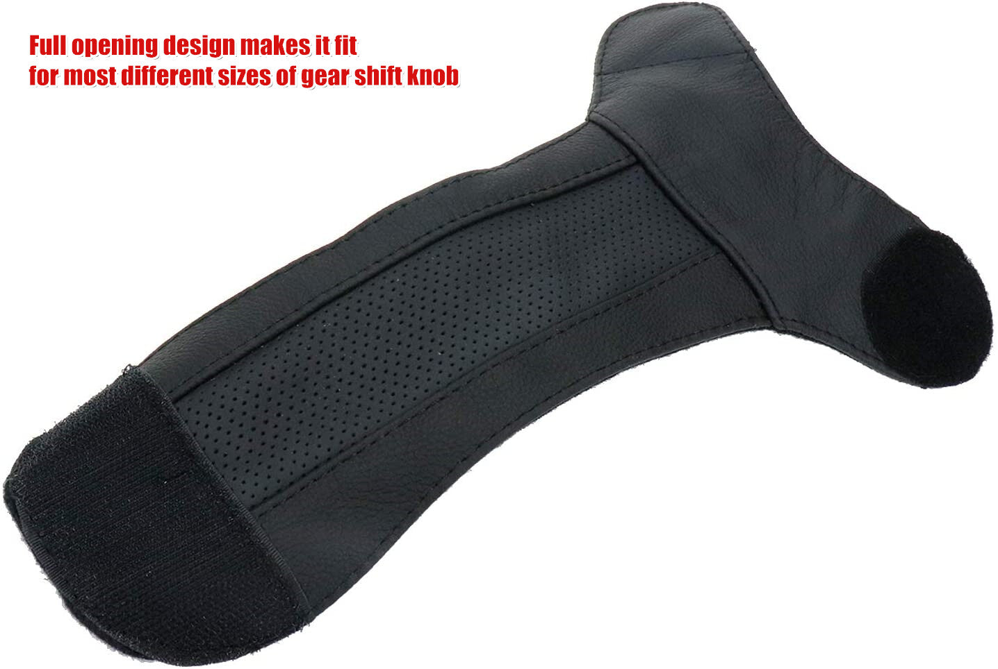 Black Gear Shift Knob Lever Cover Universal Car Non slip PU Leather Protector Q