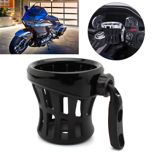 Universal Motorcycle Handlebar Cup Holder Drink W/ Mesh Basket Mount Fit for Harley Q