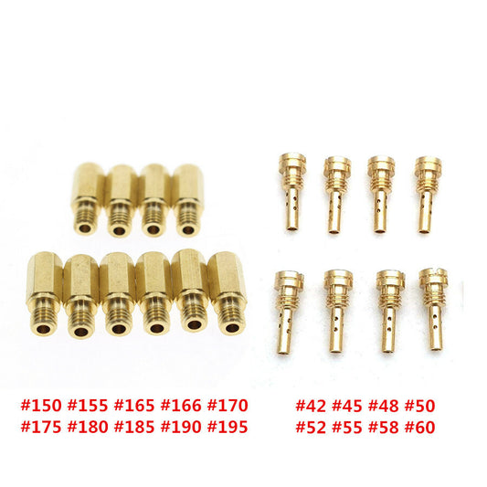 8 Pilot Jet Jets (42/45/48/50/52/55/58/60) + 10 Main Jet Jets (#150 -195#) Total 18 pieces n