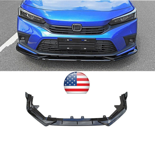 Glossy Black ABS Plastic Front Bumper Lip Body Kit Spoiler For 2022 for Honda for Civic
