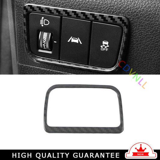 Car Inner Headlight Button Frame Cover Trim 1 for Kia K5 2021-2022 Carbon Fiber