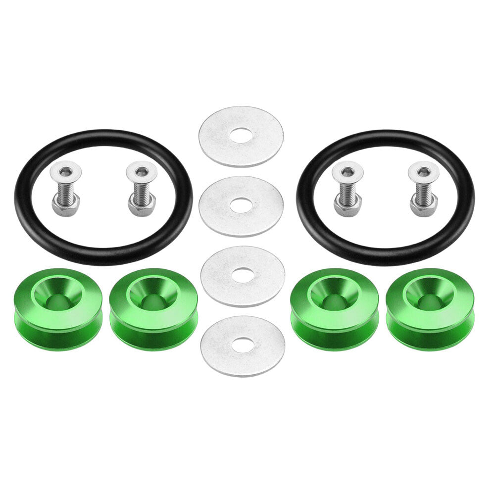 Green JDM Quick Release Fasteners For Car Bumpers Trunk Fender Hatch Lids Kit