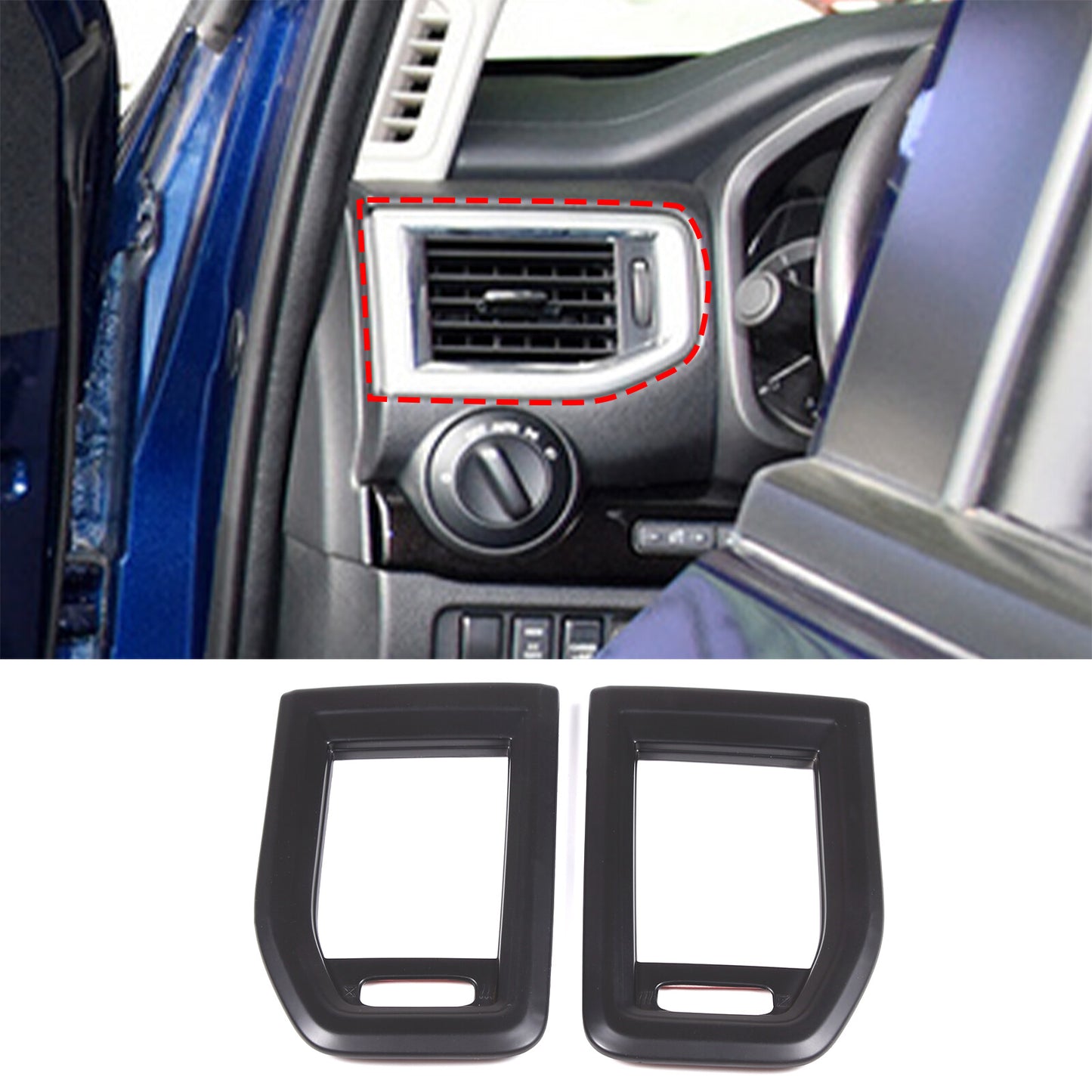 Matte black interior side vent socket trim frame for Titan 2016 - 2023 n