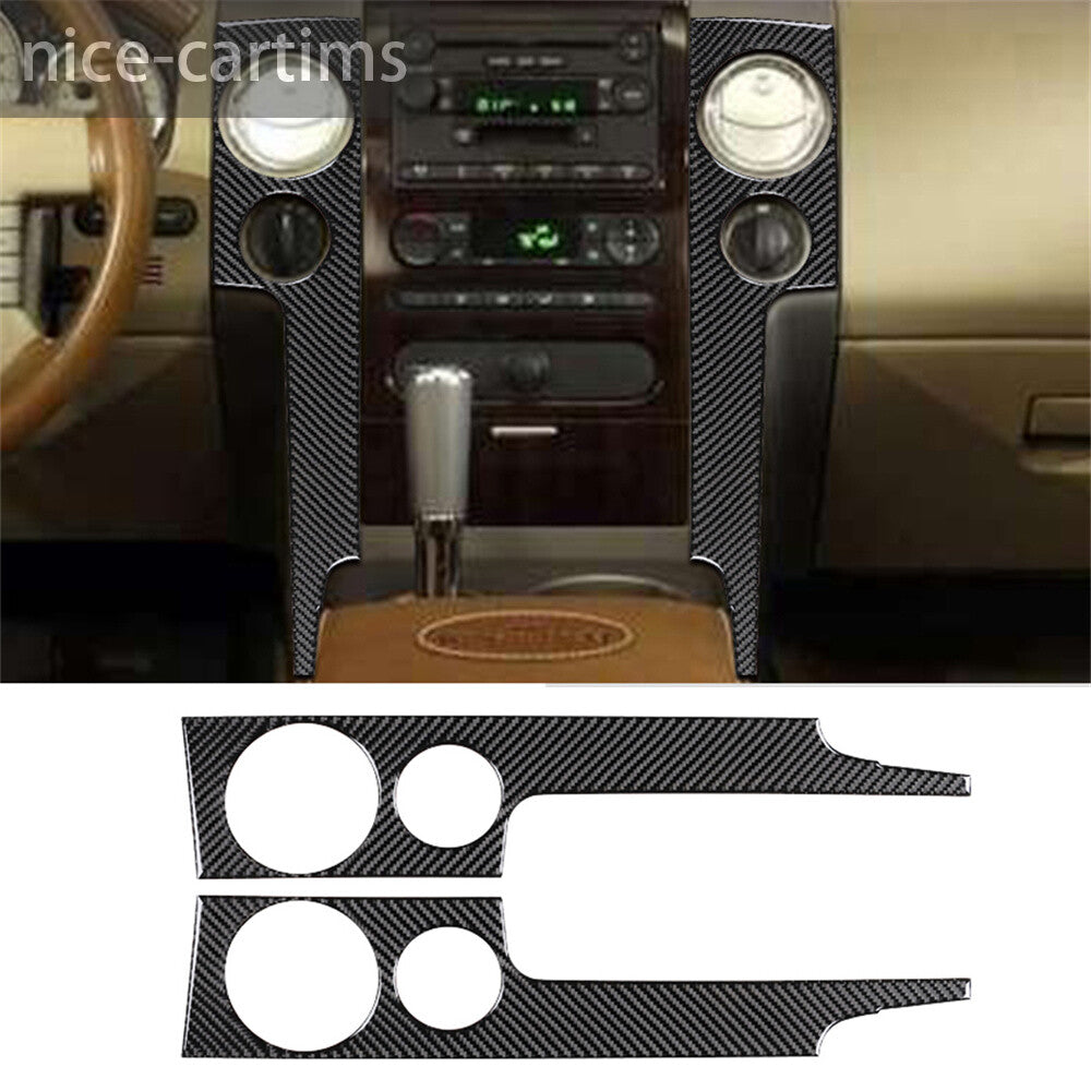 Carbon Fiber Center Air Vent Outlet Panel Cover Fit for Ford F-150 FX4 2004-2008