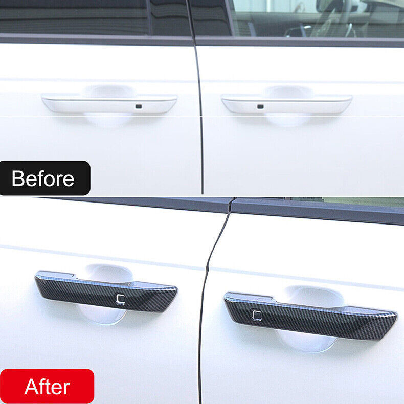 for Kia Carnival 2022-2023 Carbon Fiber Exterior Side Door Handle Cover Trim 5pc