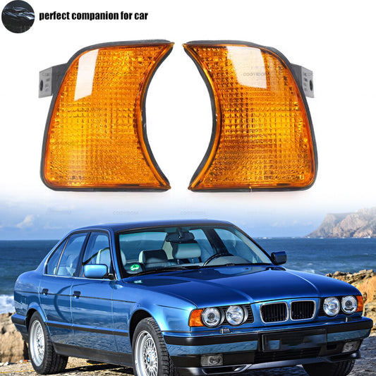 Left + Right amber corner turn signal lights are applicable to for BMW 5 Series E34 (1989-1995-). Q
