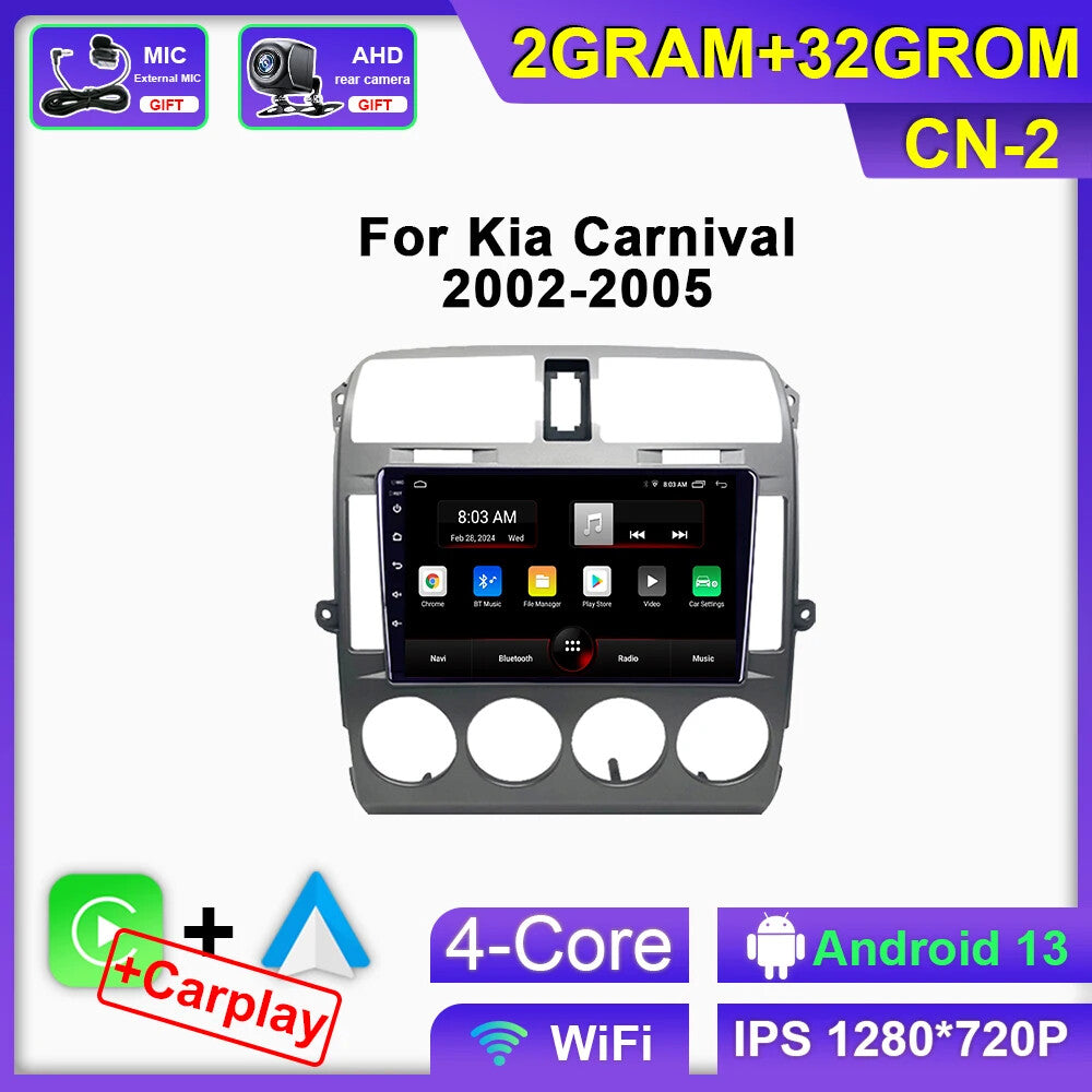 for Kia Carnival Android CarPlay Car Radio GPS Stereo Multimedia Player Screen