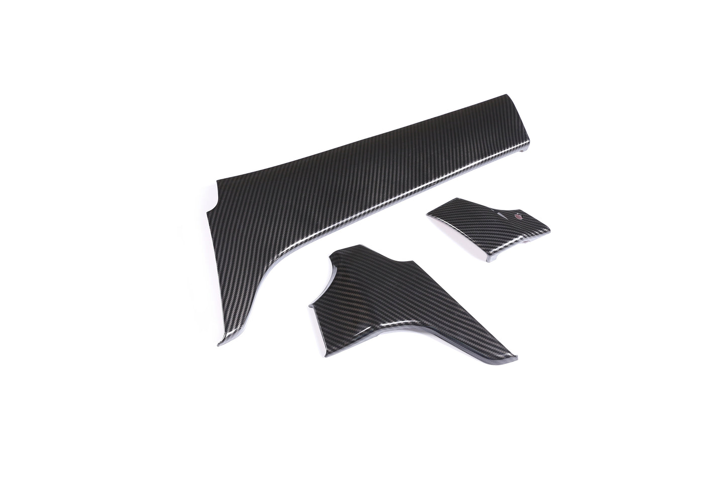 Red carbon fiber armrest box switch button decorative cover suitable for Corvette C8 2020-2023- v