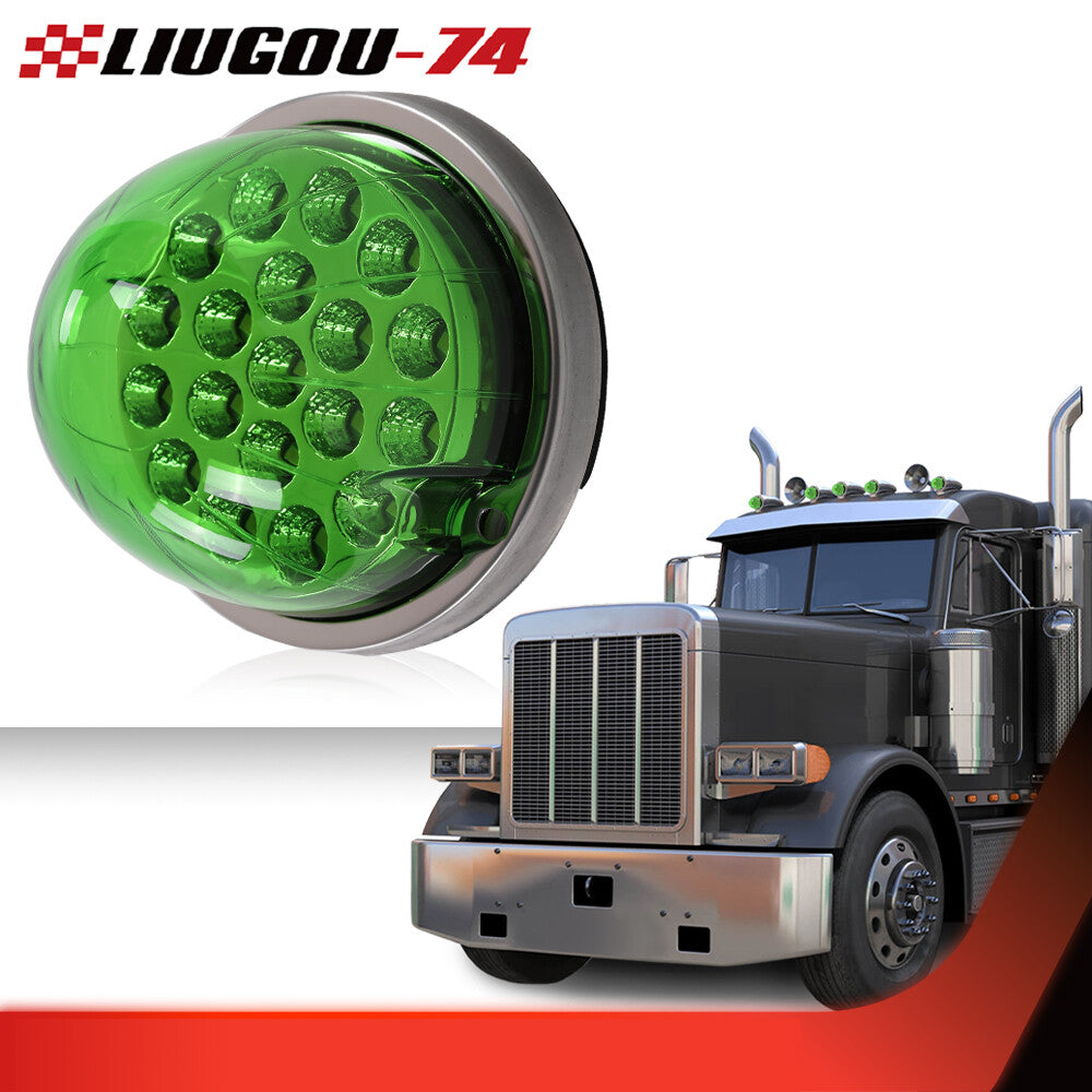 1 Piece Green Lens Watermelon (19 LED) Marker Turn Signal Universal w/ Base- v