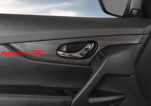 for Nissan Rogue 2017-2020 Wood Grain Look Interior Door Handle Benel Cover Trim