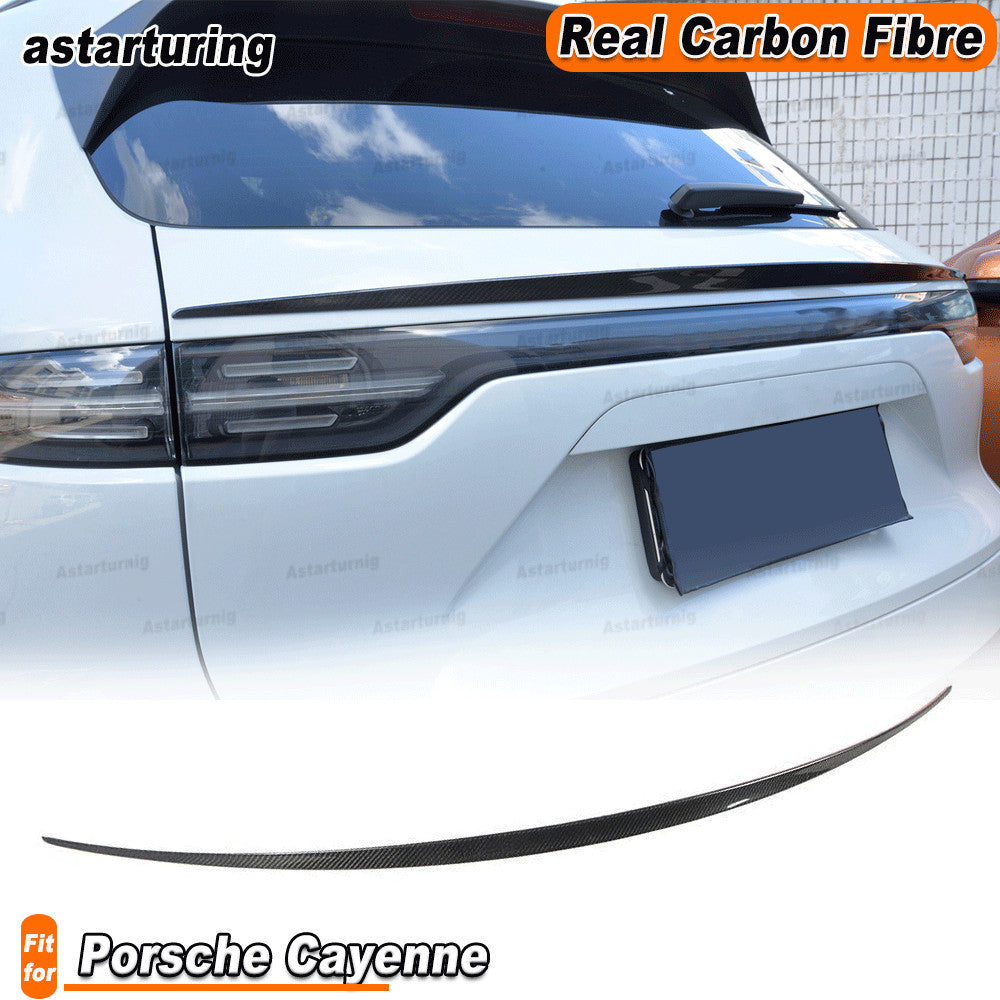 REAL CARBON Rear Middle Trunk Spoiler Wing Lip Fit for Porsche for Cayenne 2018-2020