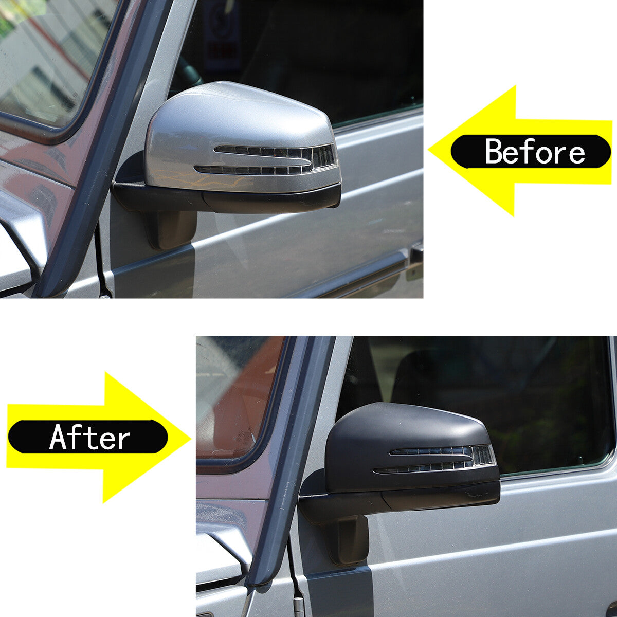 Matte black rearview mirror covers suitable for ML, GL12-16, GLE, GLS 2015-2019. n