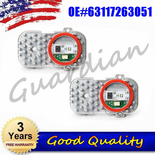 2-piece DRL headlight LED insert diode module 63117263051 for BMW 328i 335i 335IS