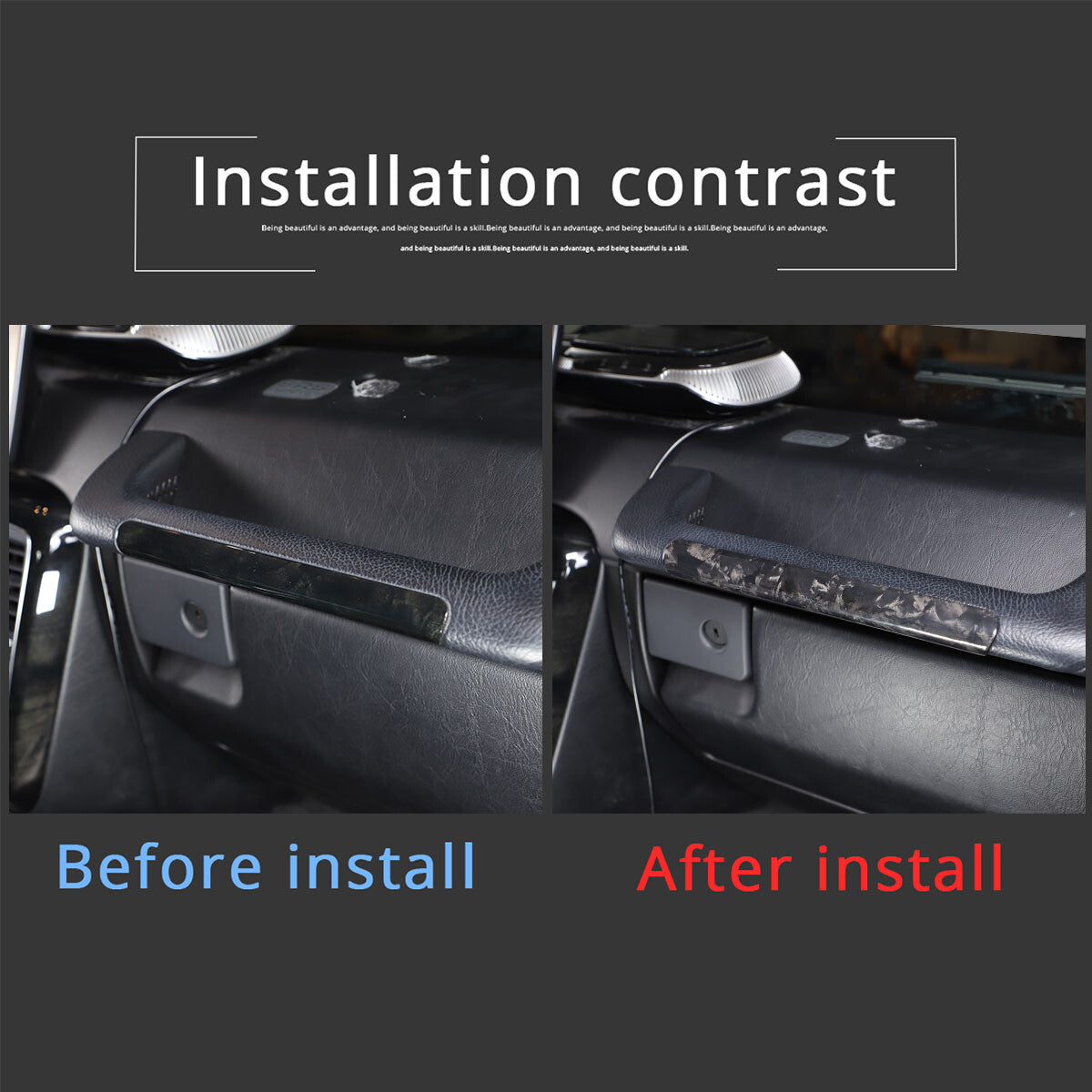 Forged carbon fiber Copilot handle panel trim for G-Class W463 G500 2007-18 n
