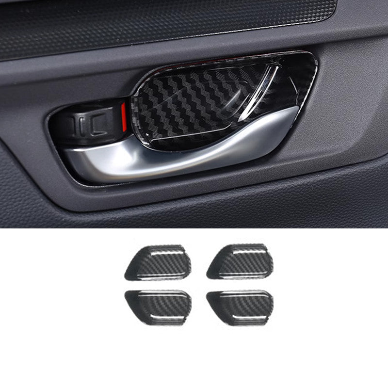 For 2023 2024 for Honda CRV CR-V Carbon Fiber Inner Car Door Handle Bowl Cover Trim v