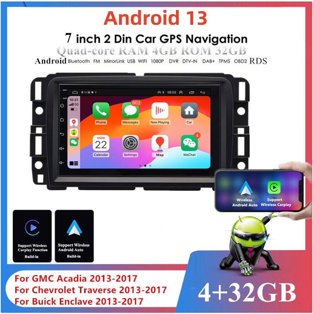 Fit For 2013-2017 for GMC Acadia 7 Android 13 For Carplay Car Stereo Radio GPS WIFI