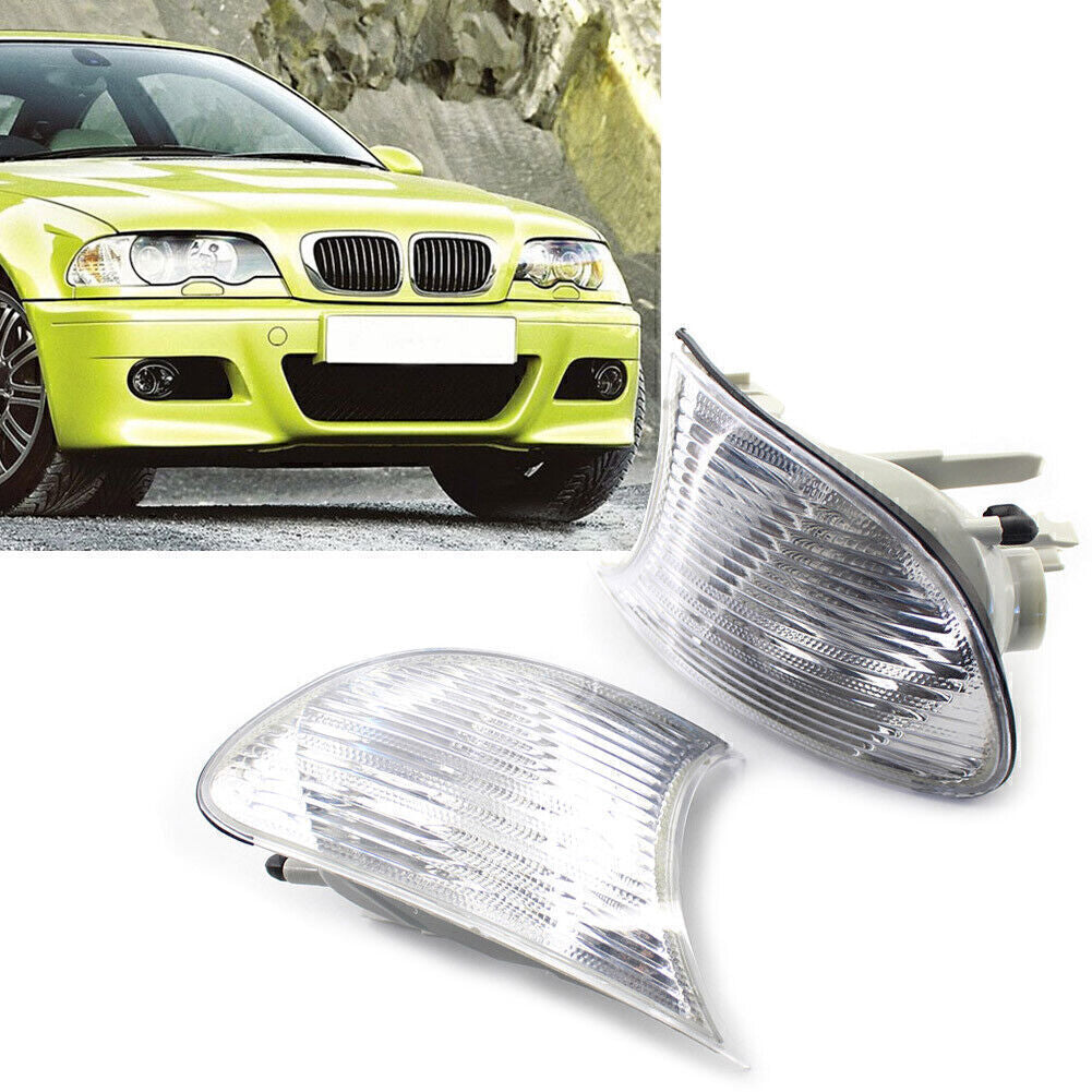for BMW E46 3-Series 2DR 00-01 2x Corner Light Clear Truen Signal Lens Q