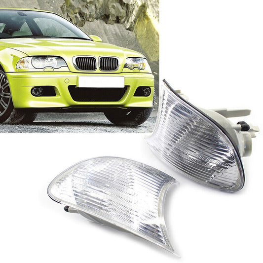 for BMW E46 3-Series 2DR 00-01 2x Corner Light Clear Truen Signal Lens Q