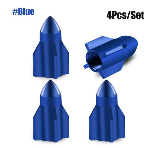 4-piece car tire valve cover rod air dust cover red bullet for Peugeot for Renault