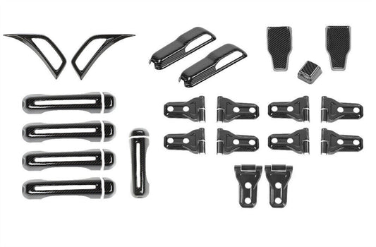 37PCS Carbon Fiber ABS Exterior Decorative 20-22 for Jeep for Wrangler JL 4Dr Trim n